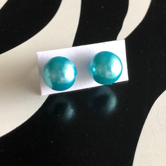 4 for $20 Light Blue Ball Stud Earrings - Picture 1 of 3